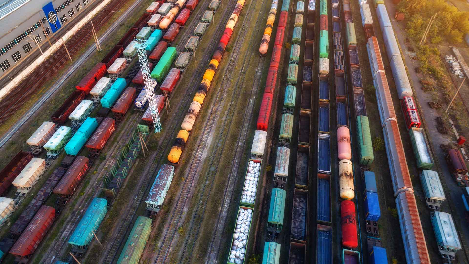 Photo of containers in a train yard